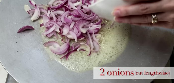 Add onions and sauté until softened, do not brown.