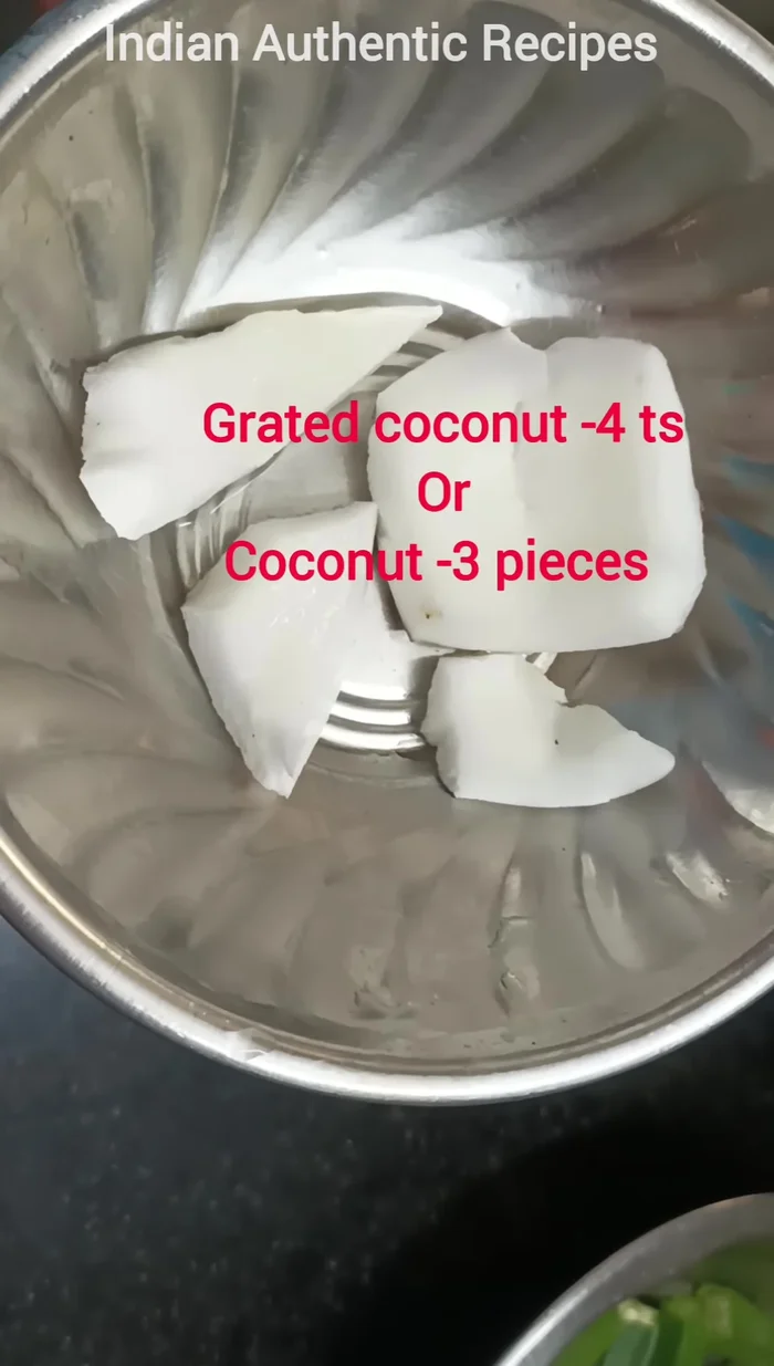 Prepare the grated or chopped coconut.