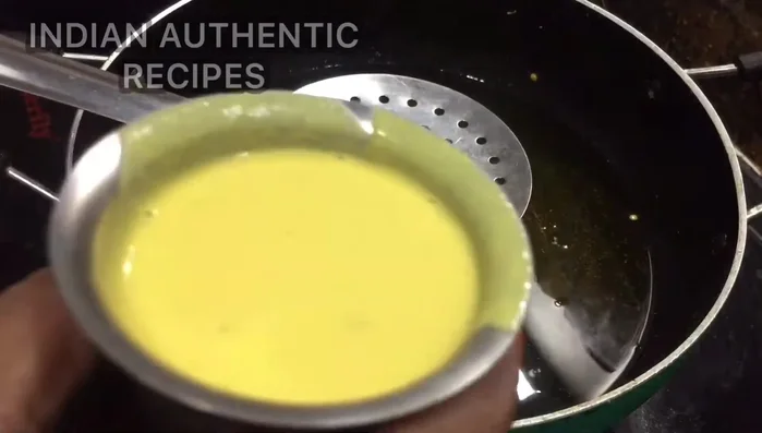 Fry the boondi until golden brown. (Detailed instructions missing from transcript)