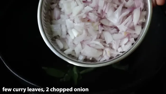 Add curry leaves and saute until fragrant.