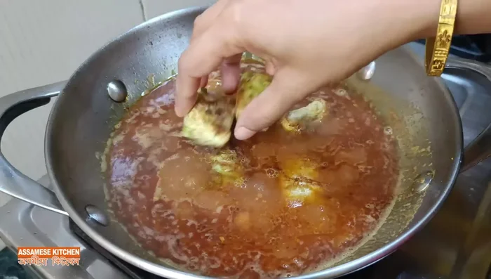 Add kaffir lime leaves and cook for another 8 minutes. Add the vegetables.