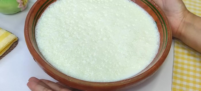 Let the milk cool slightly until it reaches a lukewarm temperature. You should be able to hold your finger in it comfortably for 10 seconds.