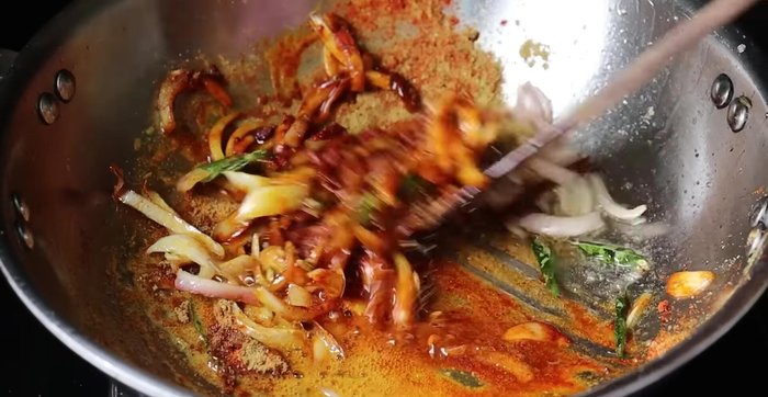 Add the chicken and spices.