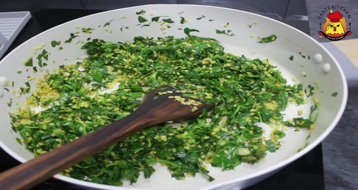 Add turmeric powder (about half a tablespoon) and salt to taste.