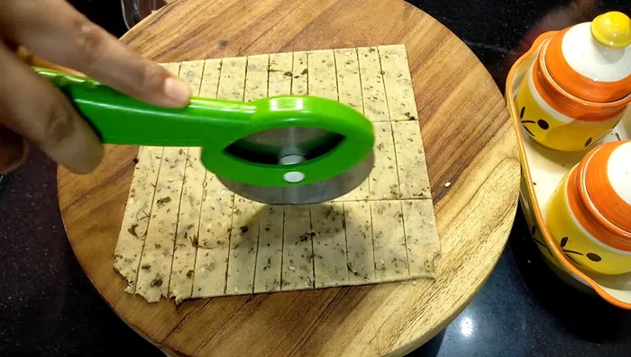 Cut each square into two to create rectangular patties.