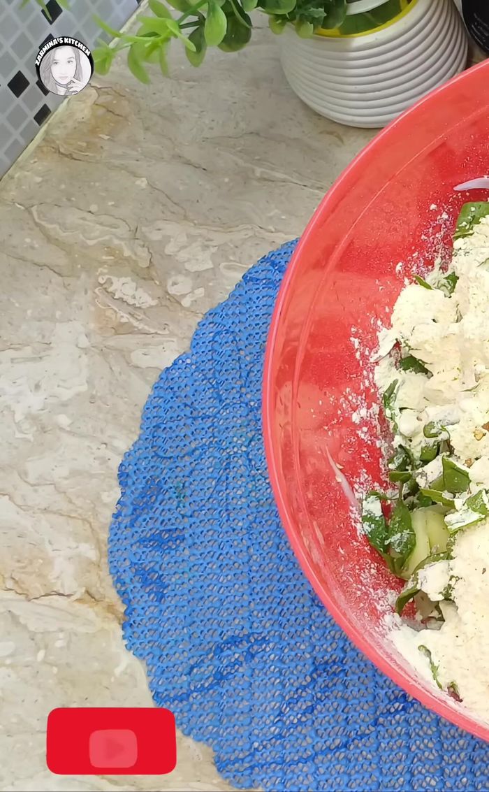 Add gram flour and mix well.