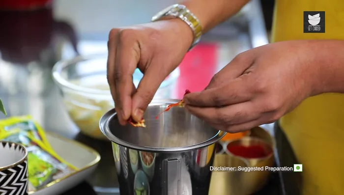 Prepare the wet paste: Blend coconut, red chilies, dried raw rice, curry leaves, mustard seeds, and tamarind water (soak tamarind in warm water, then squeeze out the pulp).
