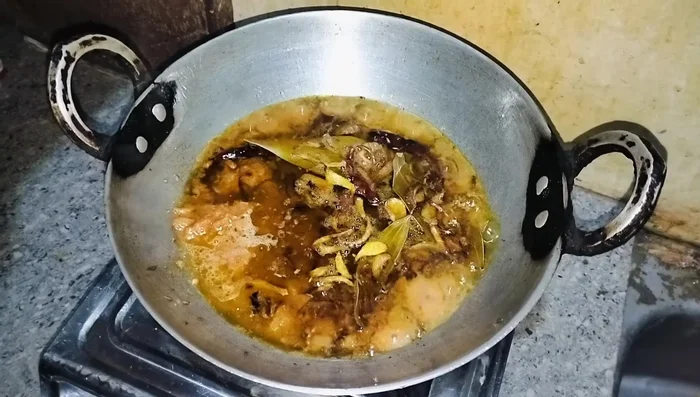 Add the prepared kofta masala, turmeric powder, and cook for 2-3 minutes.