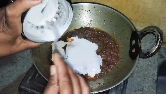 Add curd and mix well. Fry for 5 minutes.