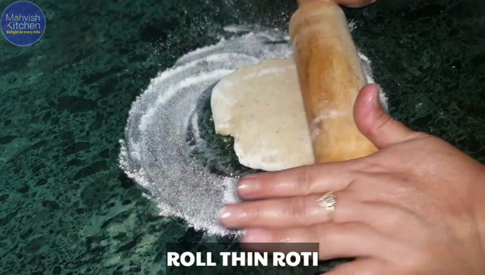 For variation 2, cut the roti into 6 strips, add stuffing and seal. Fry until golden brown.