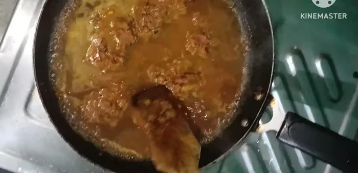Add water to create the gravy, adjusting the amount to your preference.