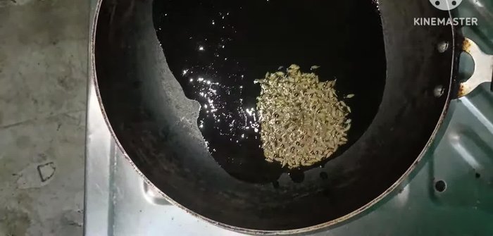 Heat oil in a pan and add cumin seeds for tempering. Let them turn brown.
