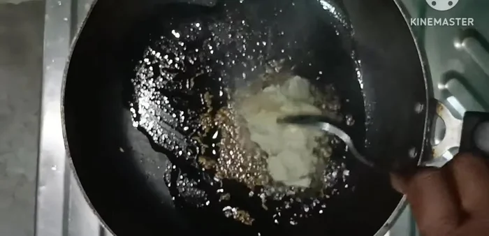 Add the ground garlic-ginger mixture to the pan with the browned cumin seeds.