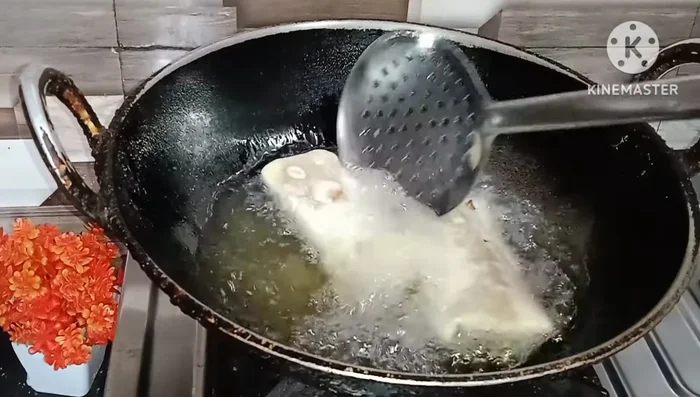 Fry the spring rolls: Fry the spring rolls in hot oil for 2-3 minutes per side, until golden brown and crispy.