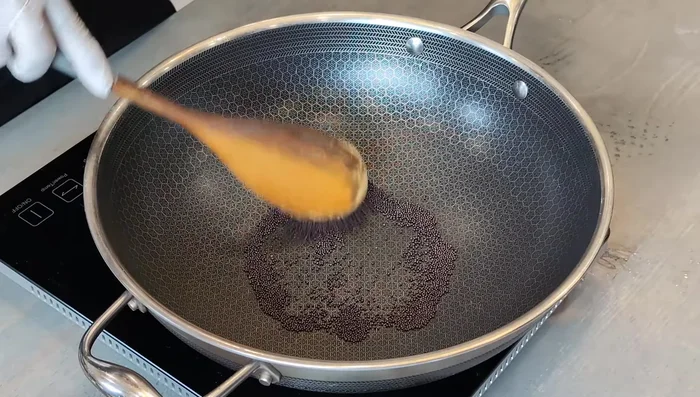 Add 1 tablespoon of mustard seeds to a pan on medium heat (no oil yet) and dry toast until they start popping. (21.16)