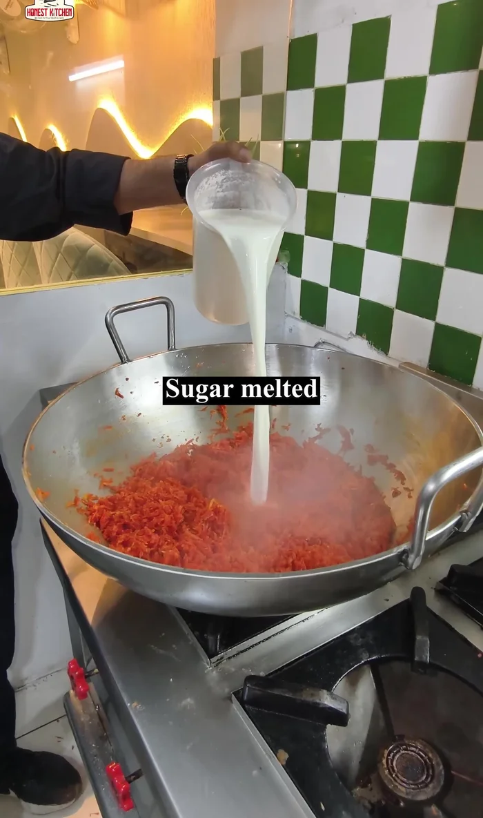 Add full-fat milk and boil until reduced.
