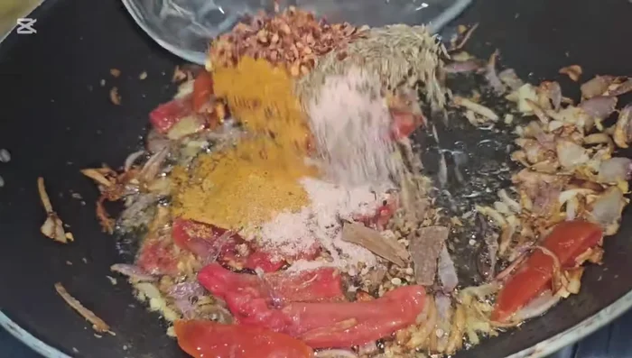 Add tomatoes, removing seeds and skin (144.68).