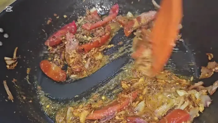 Add all spices: A Masala, Achar Gosht ka Masala, salt, whole pickle masala, big cardamom, cinnamon, cumin seeds, salan masala, and cloves (146.8).
