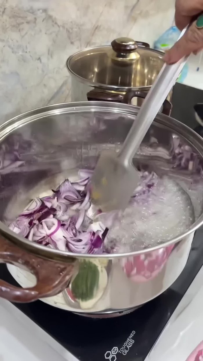 Cut all vegetables for the soup.
