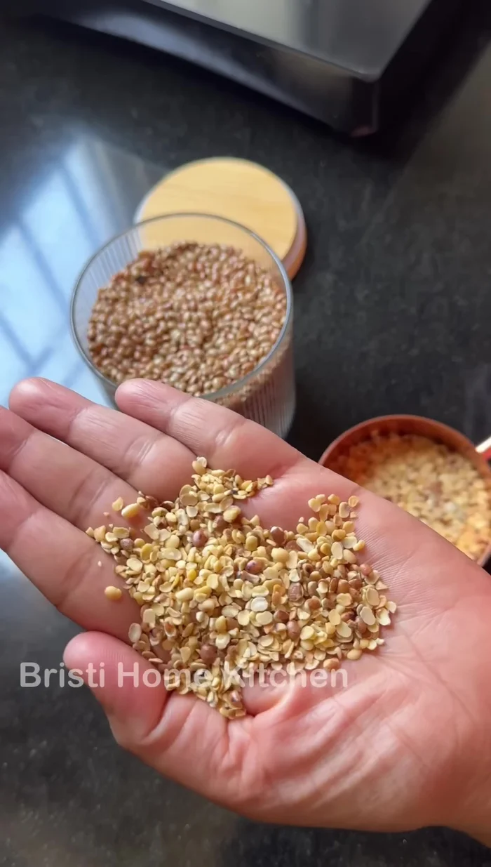 Wash Kulthi dal. You can fry it in a pan until light brown (57.199).