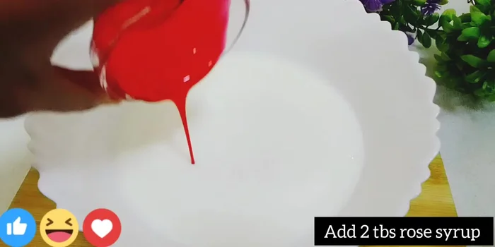 Add 2 tablespoons of rose syrup.