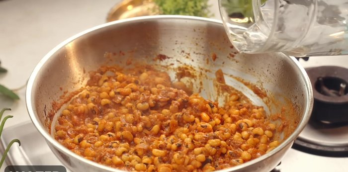 Add about 3 cups of water, mix well, and adjust the salt if needed. Cover and cook for 10 minutes on low flame.