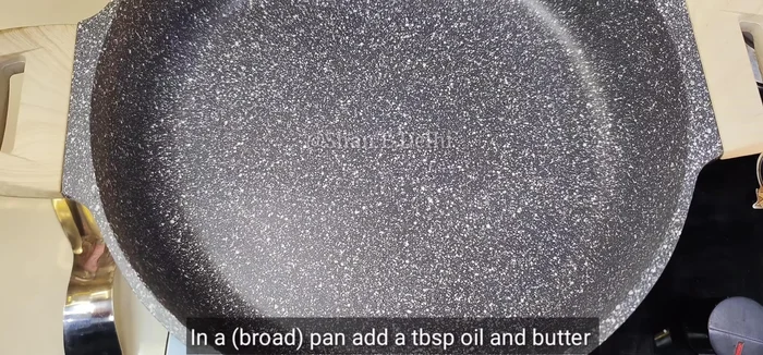 Heat oil (or butter) in a wide pan.