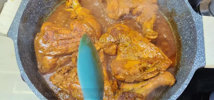 Increase the heat to high, turn chicken frequently, to create a nice sear on all sides.