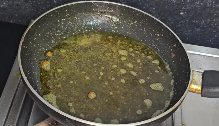 In the same oil (remove excess if needed), add fenugreek seeds and asafoetida.