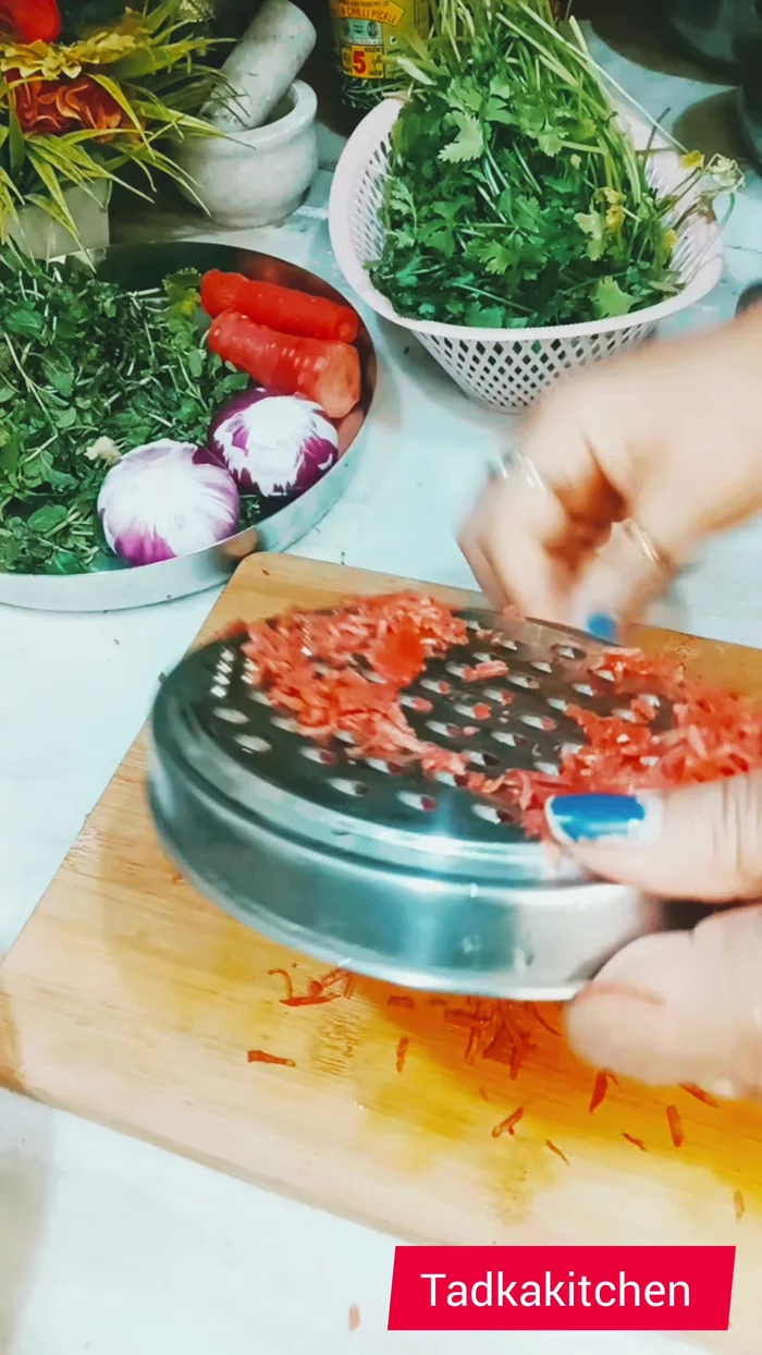 Grate the carrot.