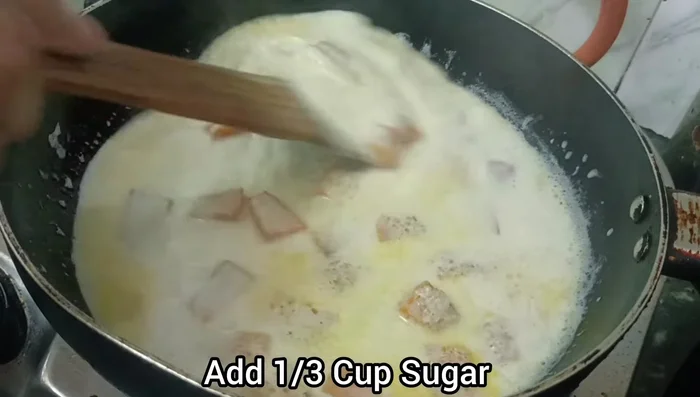 Add 1/3 cup sugar.