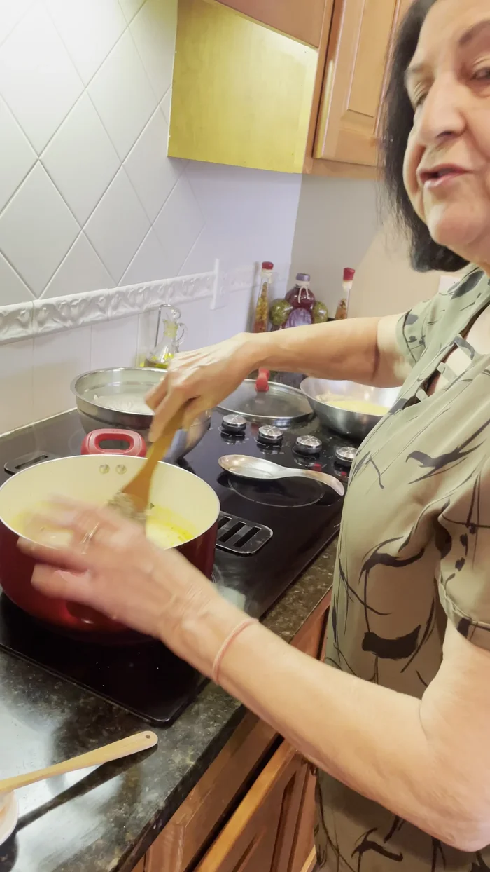 Add the yogurt mixture to the pan. Stir constantly over high heat until it boils.