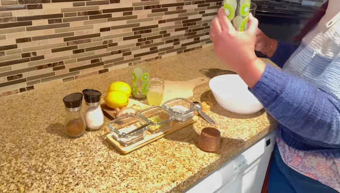 Pour water into a large bowl.