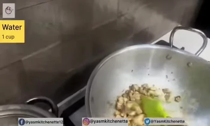 Add water to help cook the chicken thoroughly.