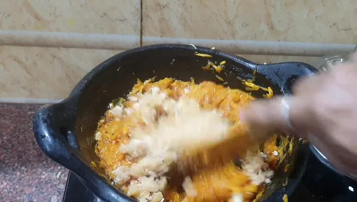 Add a piece of jaggery and stir until dissolved. This will balance the tartness and add sweetness.