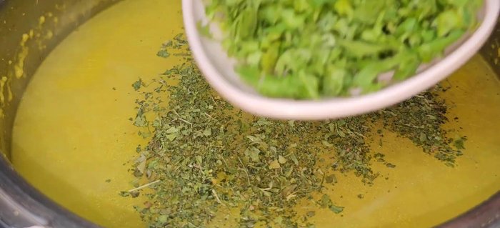After pressure release, add kasuri methi, coriander, mint, and the prepared masala and garam masala. Mix well.