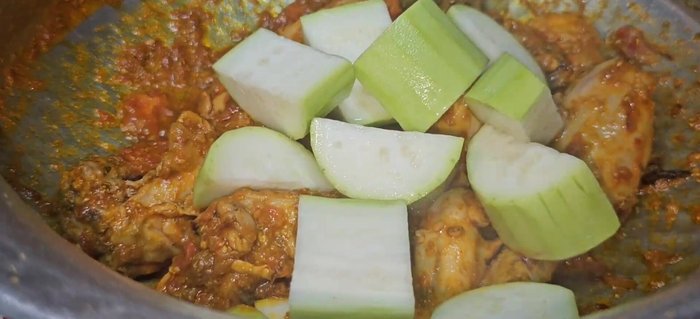 Add dudhiya, mix well, add some water, cover, and cook for 7-8 minutes.