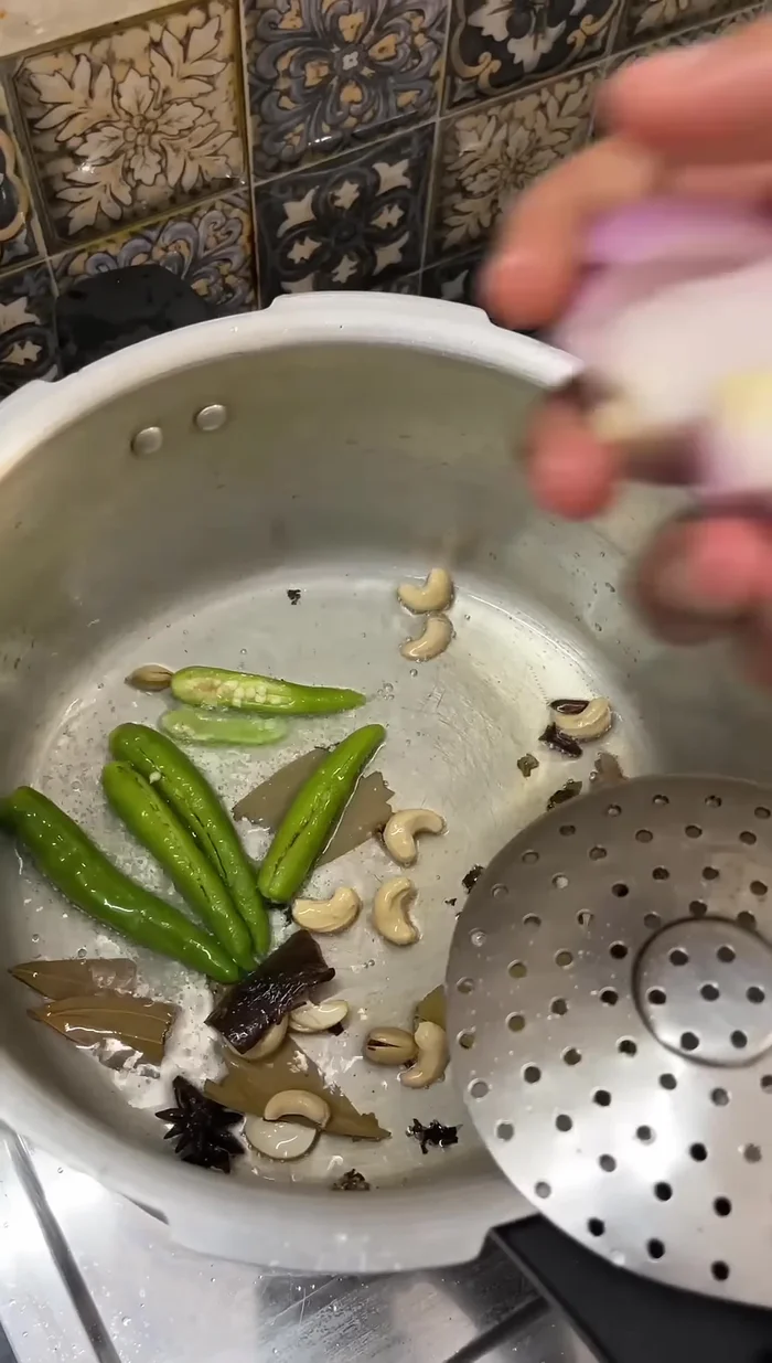 Add green chilies for spice.