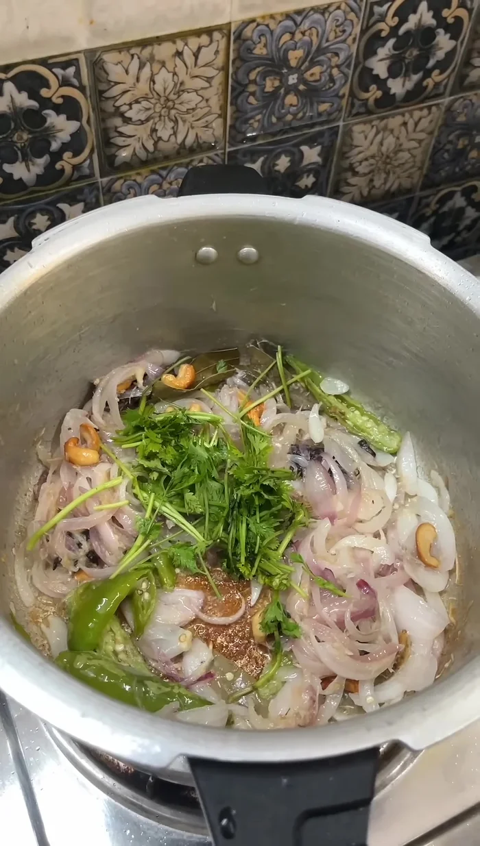 Add a handful of coriander and optional mint.