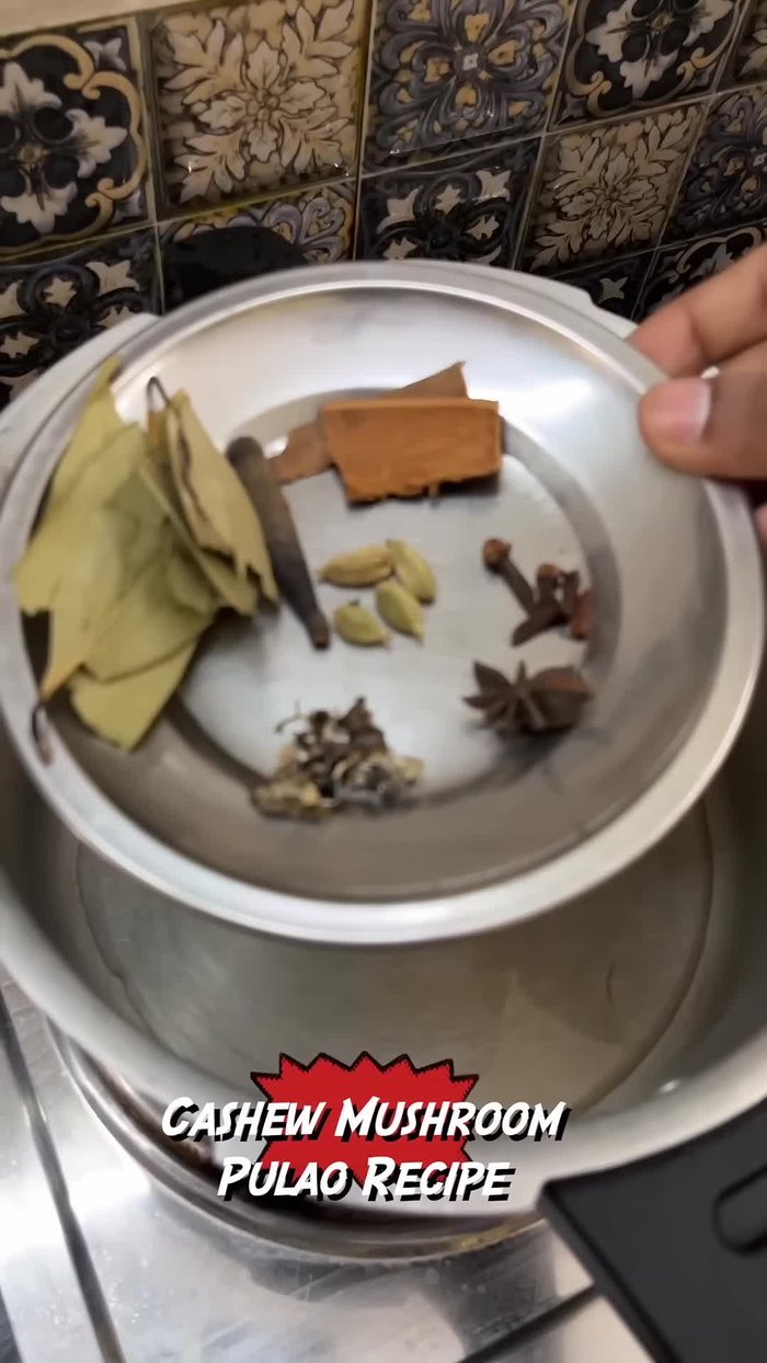 When the oil is hot, add all the spices.