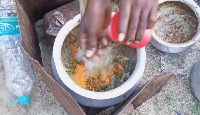 Add haldi (turmeric), cumin seeds, and masala.