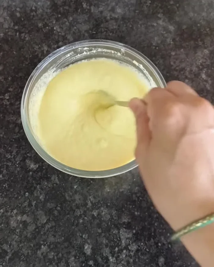 Cover the batter and let it rest for 10-15 minutes to allow the semolina to swell.