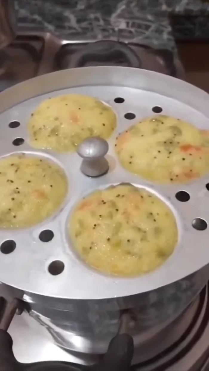 Steam the idlis for 10 minutes on low to medium flame.