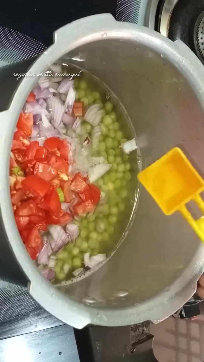Cover the cooker and cook for 4-5 whistles.