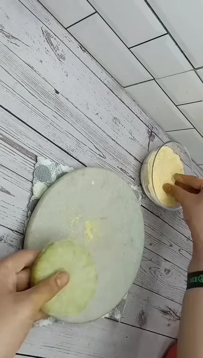 Flatten each ball either by hand or using a rolling pin to make rotis.