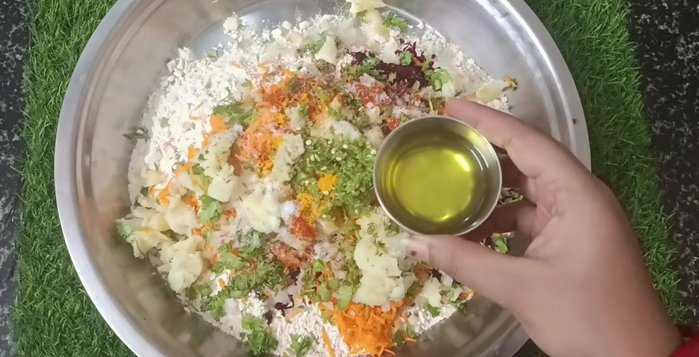 Add oil and mix well.