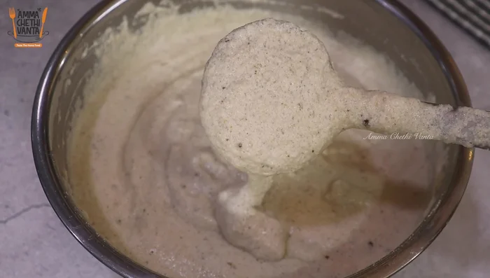 Next day, gently mix the fermented batter. Take out the amount you need and refrigerate the rest. Add salt to taste.