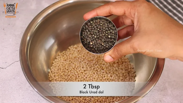 Soak sorghum rava (idli rava) for 4 hours. Wash 2-3 times.