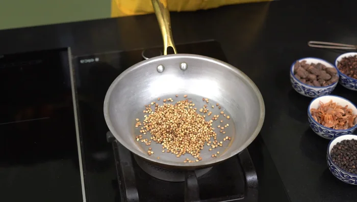 Lightly roast all the spices in a pan over medium heat until fragrant, releasing their essential oils. This helps enhance their flavor.