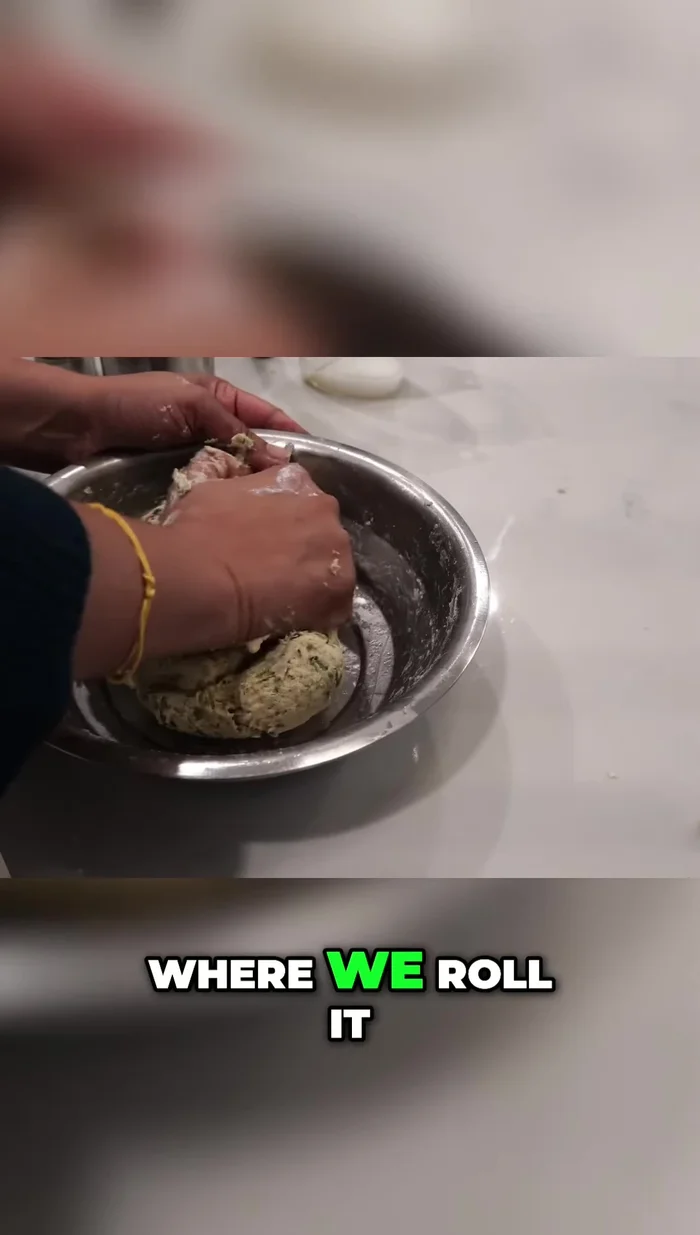 Roll the mixture into a dough, similar to making roti or tortilla.